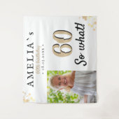 感動の60歳誕生日写真用背景 タペストリー (正面)