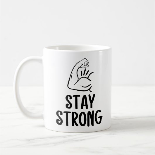 感動の「Stay Strong」コーヒーカップ コーヒーマグカップ (左)