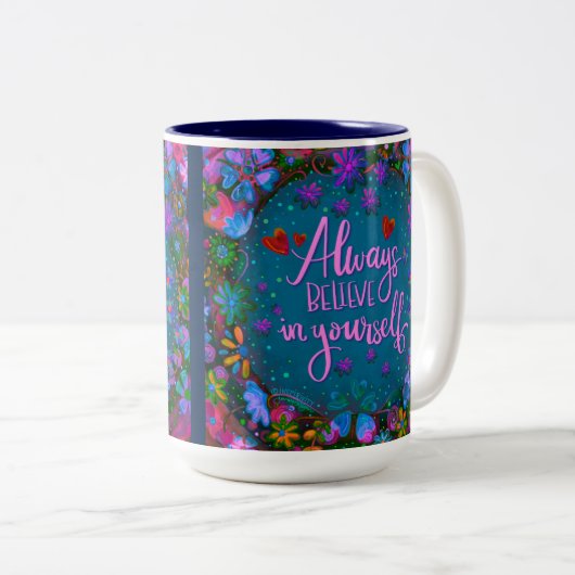 感動的かわいらし信じフローラ ツートーンマグカップ (正面右)