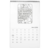 感動的ことわざ色付けブックカレンダー カレンダー (3月 2026)