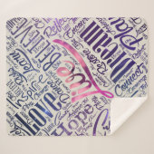 感動的でやる気を起こさせるな単語の雲の芸術 シェルパブランケット (正面(横))