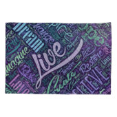 感動的でやる気を起こさせるな単語の雲の芸術 枕カバー (裏面)