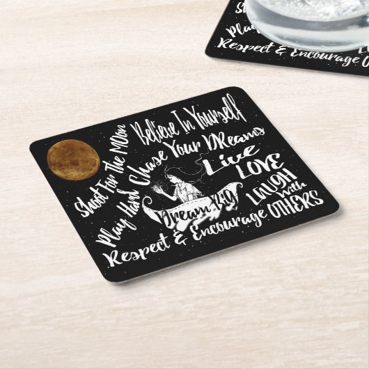 感動的でやる気を起こさせるな引用文のパーティーのコースター スクエアペーパーコースター (アングル)