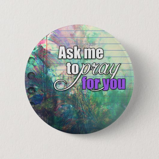 感動的で精神的なキリスト教の祈りの言葉の戦士 缶バッジ (正面)