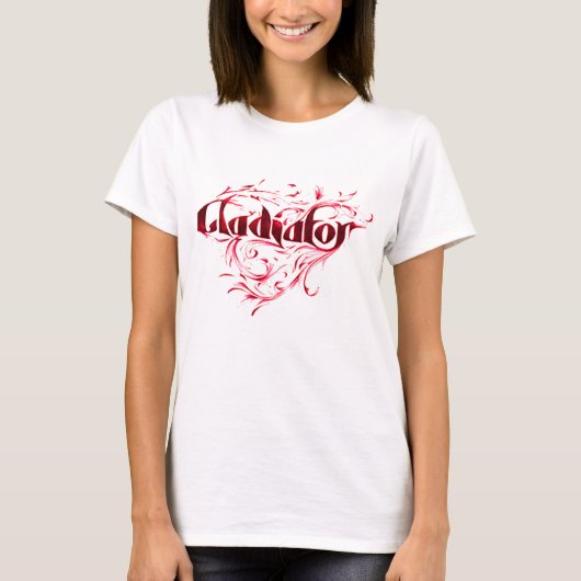 感動的で赤い剣闘士のワイシャツ Tシャツ (正面)