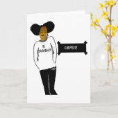 感動的で黒い歴史月の空白のなカード カード (黄色い花)