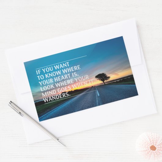 感動的とやる気を起こさせる引用文 長方形シール (封筒)