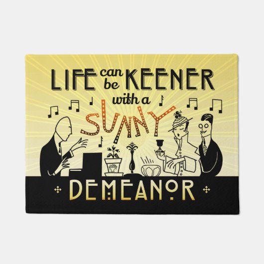 感動的なアールデコ20sのレトロの明るい振舞い ドアマット (正面)