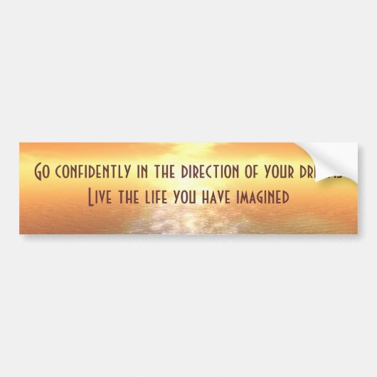 感動的なオレンジ日没のバンパーか部屋のステッカー バンパーステッカー (正面)