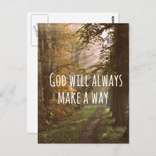 感動的なキリスト教の引用文: 神は ポストカード (正面/裏面)