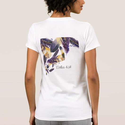 感動的なキリスト教の羽のエスターの聖書の詩 Tシャツ (裏面)