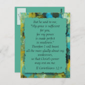 感動的なクリスチャン聖書 神の恵み ポストカード (正面/裏面)