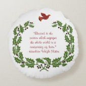 感動的なクリスマスの引用文 ラウンドクッション (裏面)