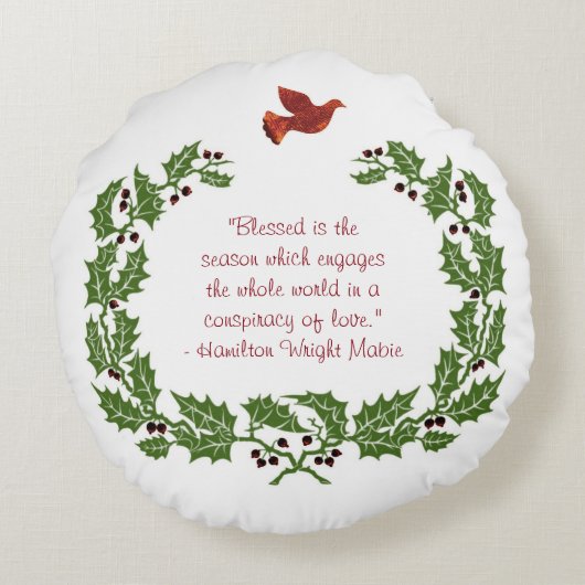 感動的なクリスマスの引用文 ラウンドクッション (裏面)