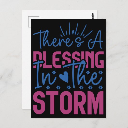 感動的なデザイン「嵐の中にも祝福がある」 ポストカード (正面/裏面)