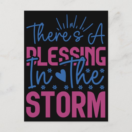 感動的なデザイン「嵐の中にも祝福がある」 ポストカード (正面)
