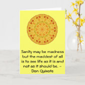 感動的なドン・キホーテ引用文 カード (黄色い花)