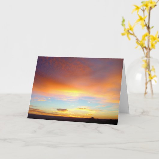 感動的なニューメキシコの日の出- カード (黄色い花)