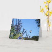 感動的なハチドリカード カード (黄色い花)