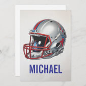 感動的なフットボールヘルメットの名前 シーズンカード (正面/裏面)