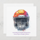 感動的なフットボールヘルメット シーズンカード (正面/裏面)