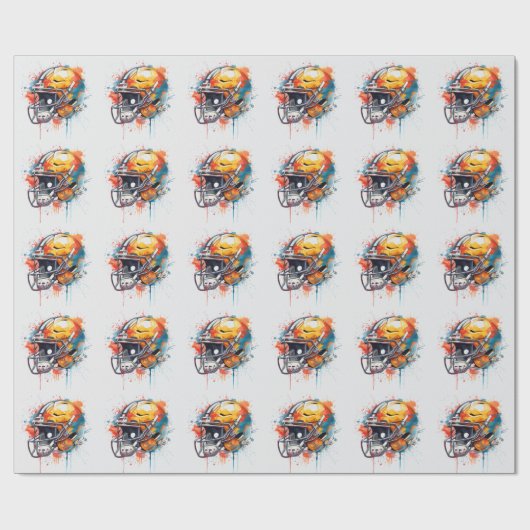 感動的なフットボールヘルメット ラッピングペーパー (フラット)