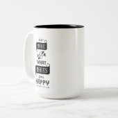 感動的なマグは幸せに作るものがの多くをします ツートーンマグカップ (正面左)