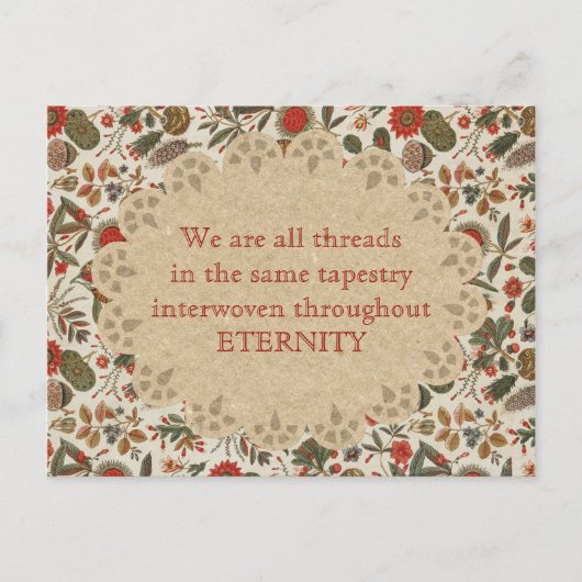 感動的なヴィンテージ植物学タペストリー ポストカード (正面)