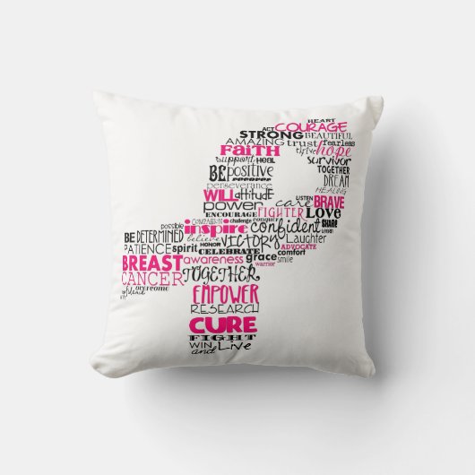 感動的な乳癌の認識度のリボン クッション (正面)