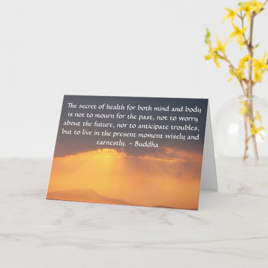 感動的な写真との美しい仏教の引用文 カード (黄色い花)