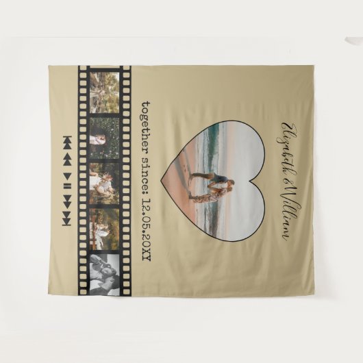 感動的な写真の背景 ６枚の写真のコラージュ映画にぴったりな背景 タペストリー (正面(横))