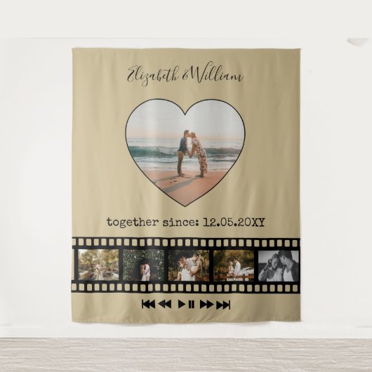 感動的な写真の背景 ６枚の写真のコラージュ映画にぴったりな背景 タペストリー (正面)