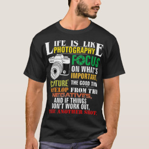 感動的な写真撮影 人生の名言 写真家 Tシャツ