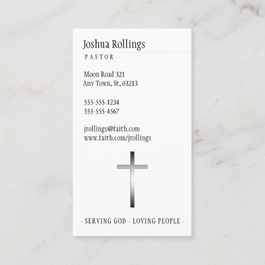 感動的な十字| 名刺 (正面)