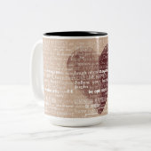 感動的な単語の水彩画のハート ツートーンマグカップ (正面左)