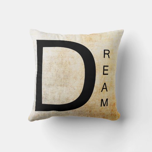 感動的な単語の芸術の夢 クッション (裏面)