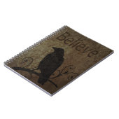 感動的な単語はヴィンテージのカラスと信じます ノートブック (左側)