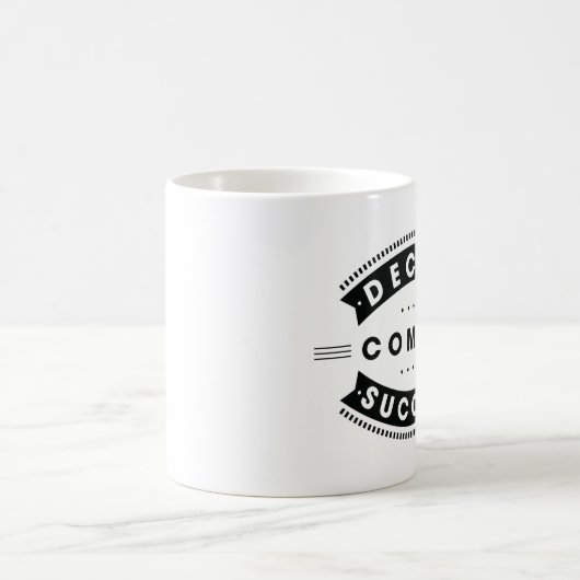 感動的な単語は託します成功します決定します コーヒーマグカップ (中央)
