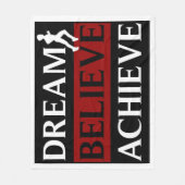 感動的な夢は達成しますランナーを信じます フリースブランケット (正面)