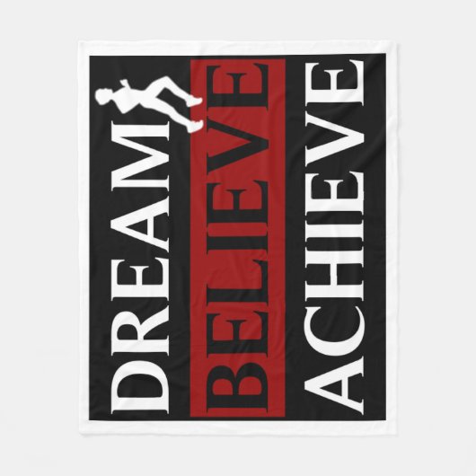 感動的な夢は達成しますランナーを信じます フリースブランケット (正面)