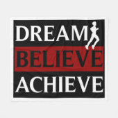 感動的な夢は達成しますランナーを信じます フリースブランケット (正面(横))