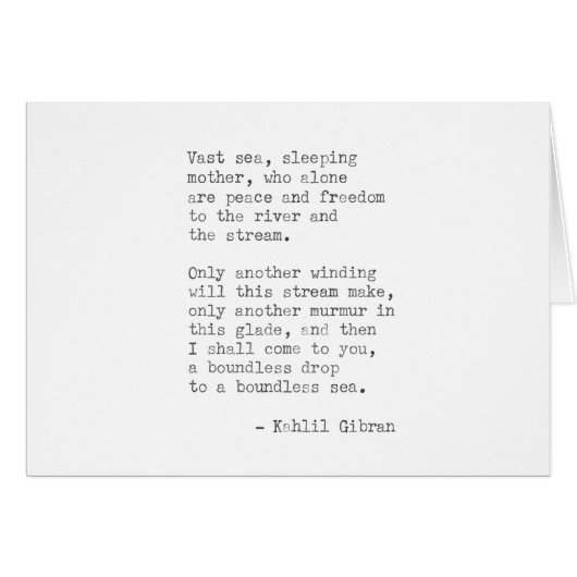 感動的な実質のタイプライターの引用文- Kahlil Gibran (正面横)