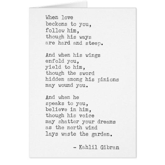 感動的な実質のタイプライターの引用文- Kahlil Gibran (正面)