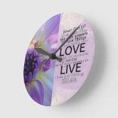 感動的な引用文およびことわざ ラウンド壁時計 (傾斜)