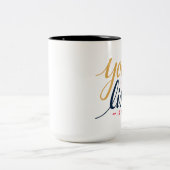 感動的な引用文のコーヒー・マグ ツートーンマグカップ (中央)