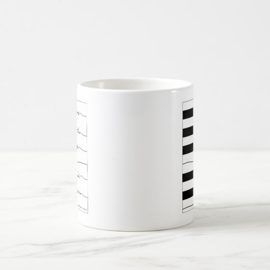 感動的な引用文のピアノキーボードのマグ コーヒーマグカップ (中央)