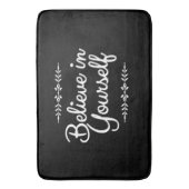 感動的な引用文の白黒黒いマット バスマット (正面縦)