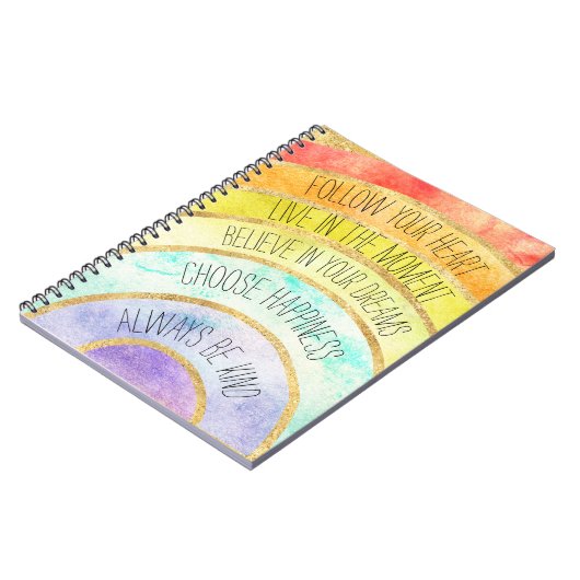 感動的な引用文の虹 ノートブック (左側)