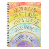 感動的な引用文の虹 ノートブック (正面)