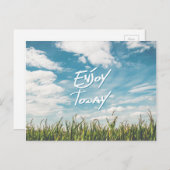 感動的な引用文は緑分野を"今日"楽しみます ポストカード (正面/裏面)